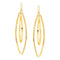 14k Yellow Gold Earrings with Two Elongated Marquise Dangles